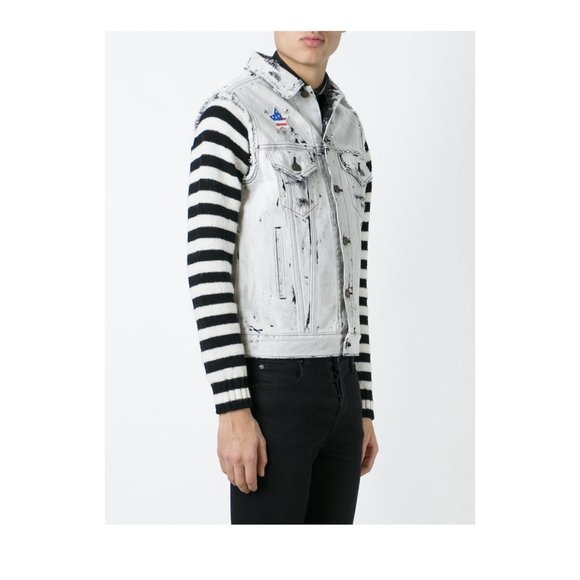 Saint Laurent Distressed Denim Gilet - Picture 3 of 9